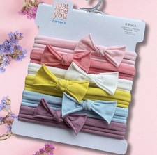 NEW Baby Girl Carter  s 6-pack Bow Headwraps Set. Easter Pink Blue Yellow Purple