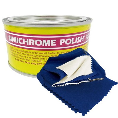   Simichrome Metal Polish Compound 250g with Cloth   Restore Shine on Chrome,...