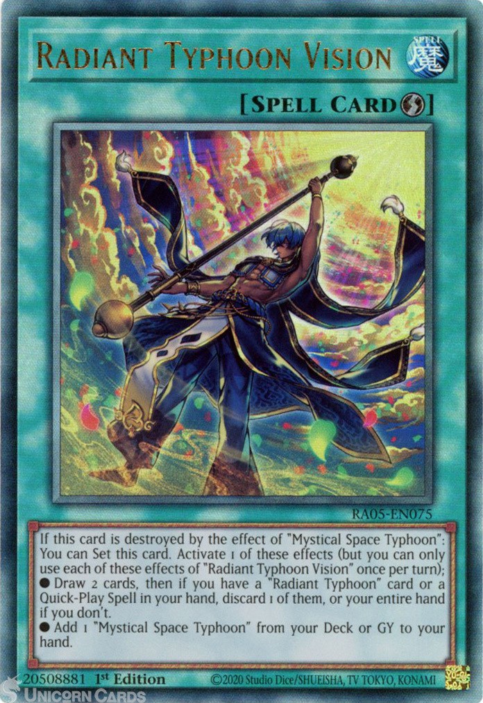 RA05-EN075 Radiant Typhoon Vision : Ultimate Rare 1st Edition Mint YuGiOh Card