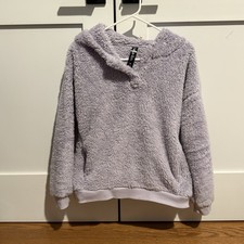 Lukka lux Fleece Pullover Hoodie Light Purple Women's Size M Hooded Pockets