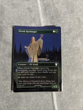 MTG Elvish Harbinger *BORDERLESS FOIL HILDEBRANDT*  The Lord of the Rings 527 NM