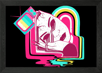 Mainstream TV Retro Kunst Gerahmtes Wandbild Poster Leinwanddruck Bild