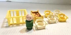 Vintage Fisher Price Little People Furniture 8 Pc Lot with Dad