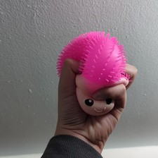 Pink Beige Soft Textured Squeeze Ball Stress Reliever Toy Cute Face air filled