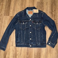 Levi's Trucker Denim Jacket Mens Size Small Dark Blue Wash Button Front Classic