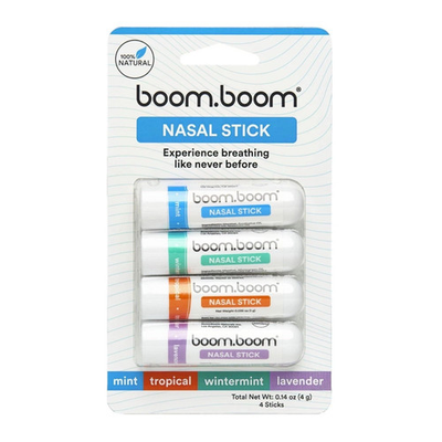 #ad GENUINE BoomBoom Nasal Stick Assorted 4 Pack Boosts Focus Enhances Breathing $10.99