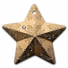 2023 Cook Islands Snowflake Star Ornament 999 1 oz Gilded Silver w/ Crystals OGP