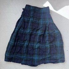Plaid Kilt Pleat Tartan Skirt Size 10 100 Wool Scotland