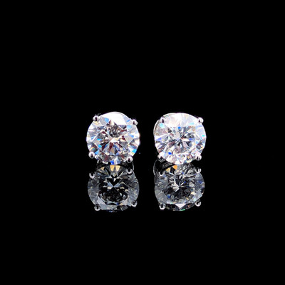 0,5ct Ohrringe Weißgold Diamant Testpass Laborgefertigt VVS1/D/Top