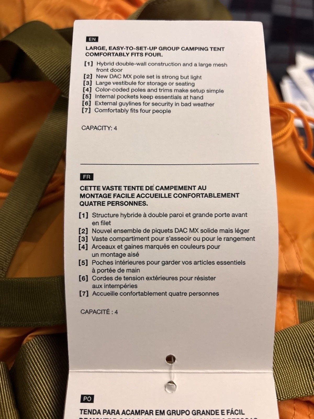 The North Face Wawona 4-Person Tent Orange New Double Wall New