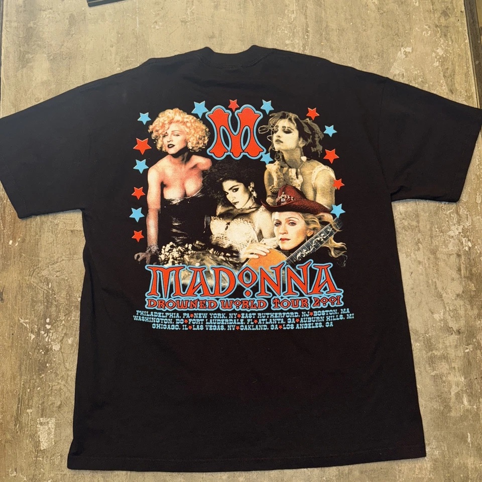 Vintage Madonna T-shirt Drowned World Tour Shirt 2001 Sz XL Mens Black Used S/S - Image 4 of 4