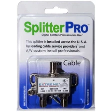 High-Speed 2-Way Coaxial Splitter - Moisture-Sealed for Indoor & Outdoor Use