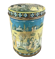 Vintage Ben Rickert India Rare Rajasthani Art Tin Canister Collector’s Tin