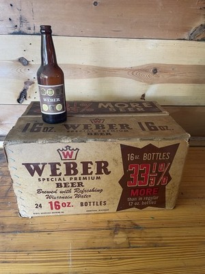 Rare Weber Beer Bottle Case Crate Box Waukesha Wisconsin Wi Wis