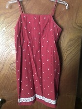 GAP S Deep Red Adjustable Spaghetti Strap Simple Cotton Shift/Sundress EUC