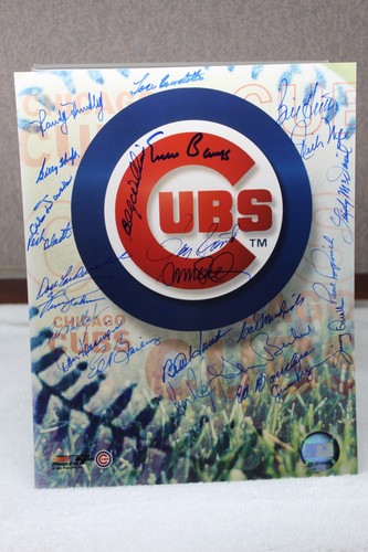 Cubs Oldtimer Banks, Jenkins, Sandberg, Santo (27 sigs) signed 8x10 Photo COA - Bild 2 von 3