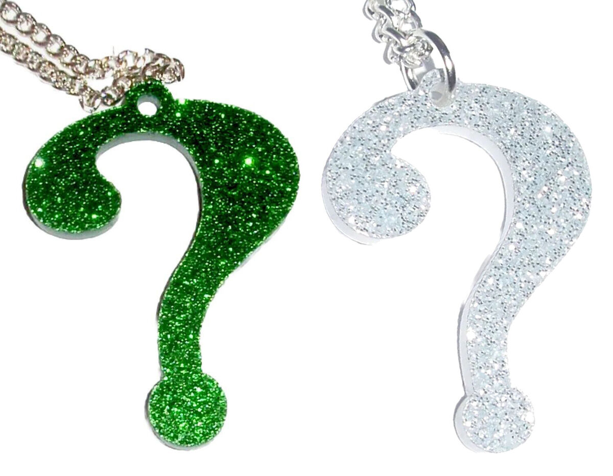 80s Super Hero Batman The Riddler Logo Charm Necklace Kitsch 80s Super Hero Batman The Riddler Logo Charm Necklace Kitsch