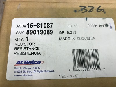 2002 to 2005 CHEVROLET AVALANCHE NOS GM HEATER BLOWER MOTOR RESISTOR ...
