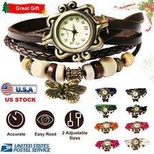 Retro Bohemian Women's Watch Handmade Leather Bracelet Watch Christmas Gift