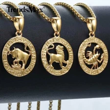 Gold Plated Zodiac Sign Constellation Pendant Necklace Choker Christmas Jewelry