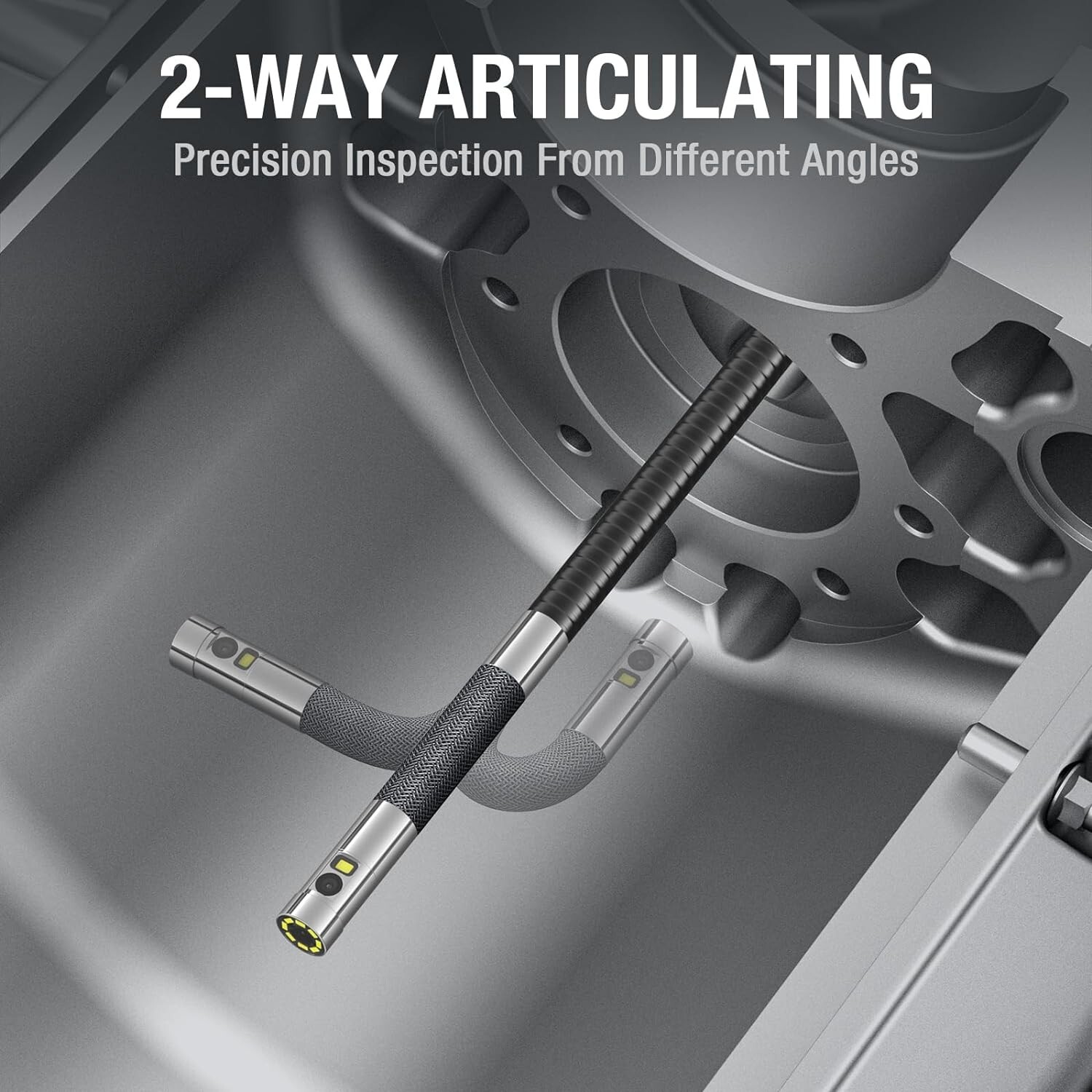 Two-Way Articulating Dual Lens Teslong Industrial Endoscope Inspection Camera