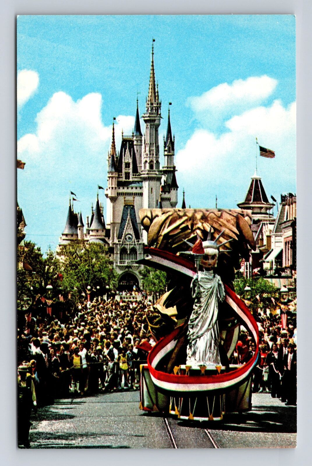 Vintage Walt Disney World Liberty Parade Postcard Orlando Florida