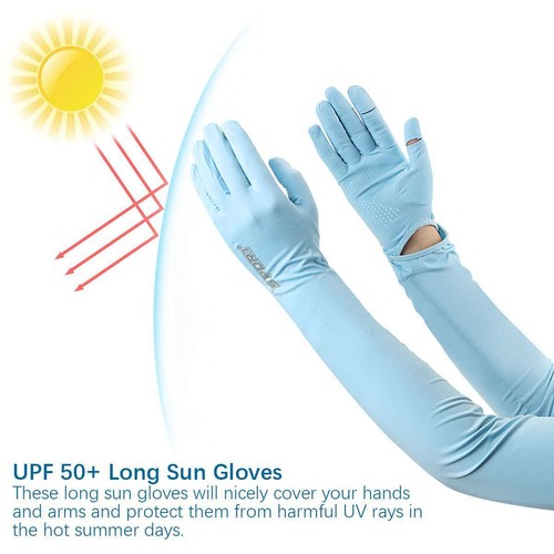 Women Summer Arm Sleeves Cover Anti UV Sun Protection Driving Sports Long Gloves - Picture 4 of 18