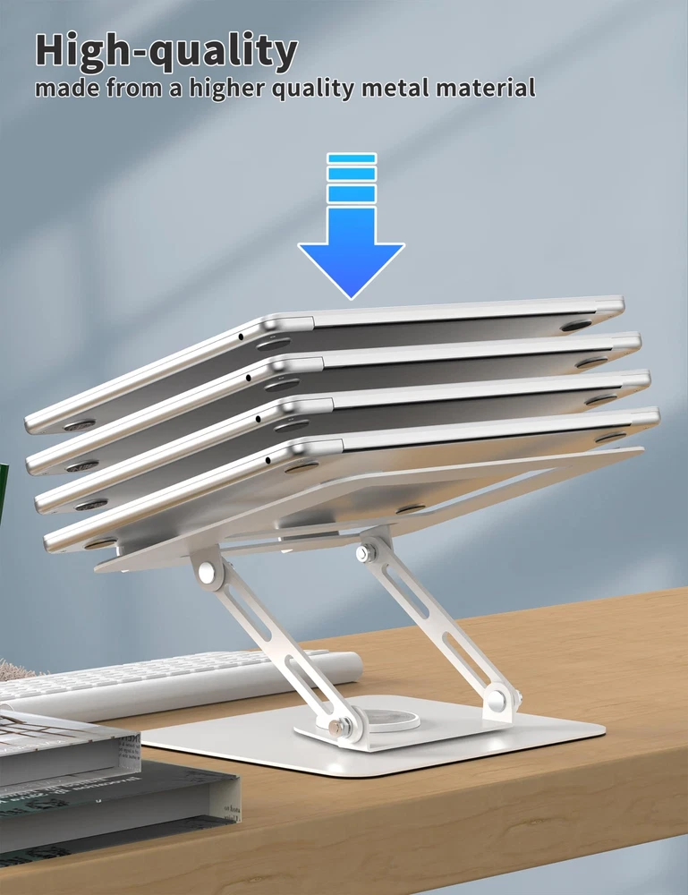 Laptop Stand for Desk 360? Rotating Base Multi-Angle for 10-15.6 Inch Laptops