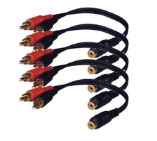 5x Pyramid RY5 connector 2 Male to 1 Female RCA Adaptor Package