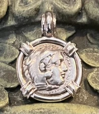 Treasure Coin Pendant Authentic Ancient Greek Alexander the Great Zeus SS