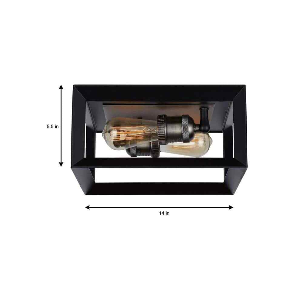 Home Decorators Walden Forge Black Frame Flush Mount Ceiling Light | eBay