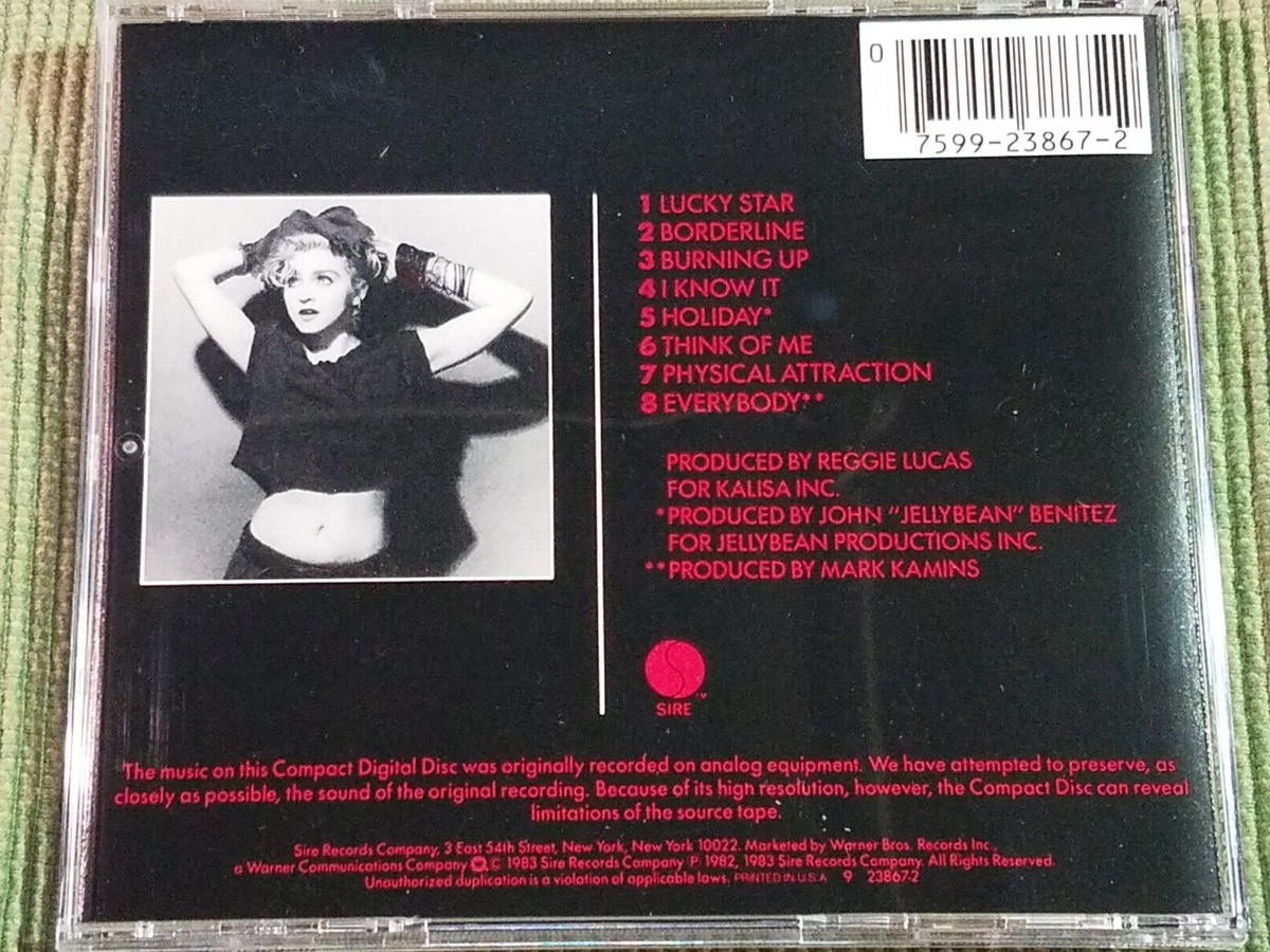 MADONNA SELF TITLED 8 TRACK CD w/HOLIDAY LUCKY STAR BORDERLINE