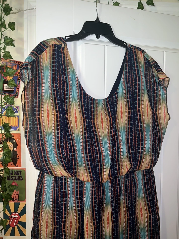 City triangle womens aztec printed short sleeve dress blue womens 1XL - Image 2 of 3