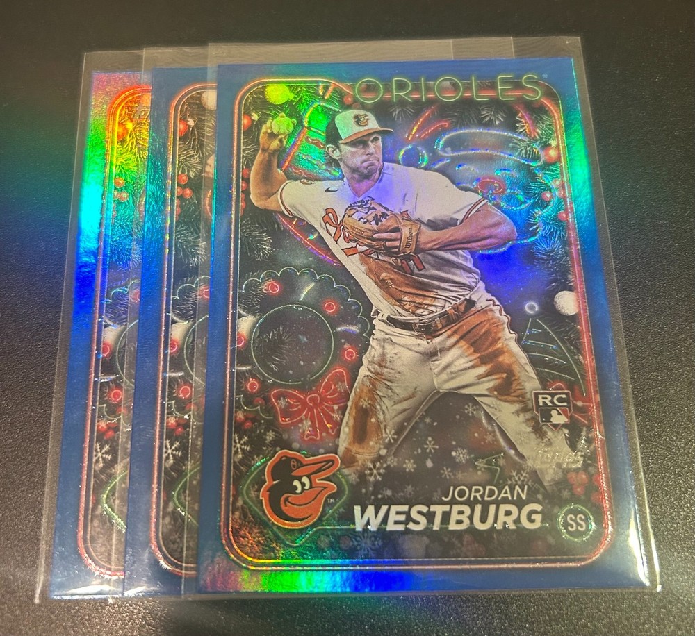 2024 Topps Holiday - Blue Metallic Glitter Parallel - You Pick Complete Your Set