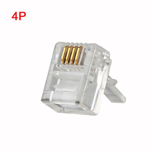 RJ11 Telephone Cable End Connectors 2Pins /4Pins Modular Plugs 100PCS / Box - Picture 4 of 8