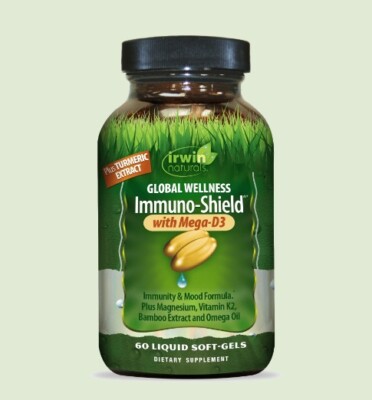 Irwin Naturals Immuno Sheild with Mega D3 & Turmeric 60ct EXP 5/22 FREE SHIPPING