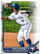 Martin Gimenez Toronto Blue Jays 2022 Bowman Prospects 1st Bowman Card