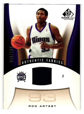 2006-07 SP Game Used Edition Authentic Fabrics Jersey Gold Kings Ron Artest /100
