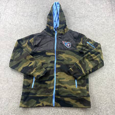 Tennessee Titans Jacket Boys Large Green Camoflage Embroidered Logo Full Zip