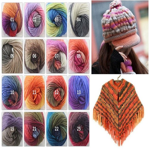 1Ball x 50g Soft Multi-Color Chunky DIY Hand-Woven Knitting Scores Wool Yarn - Picture 15 of 47