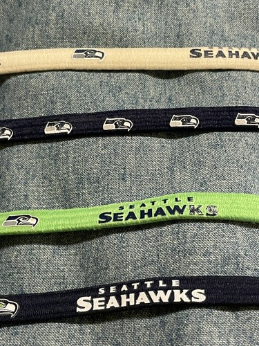 NFL SEATTLE SEAHAWKS WOMENS ELASTIC HEAD/HAIR BANDS - SET OF FOUR - Picture 5 of 5