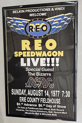 REO Speedwagon 1977 Framed Concert Poster, Erie PA | eBay