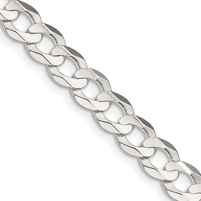Sterlingsilber 6,75 mm konkav abgeschrägte Panzerkette Halskette 26 Zoll für Herren 34,02 g