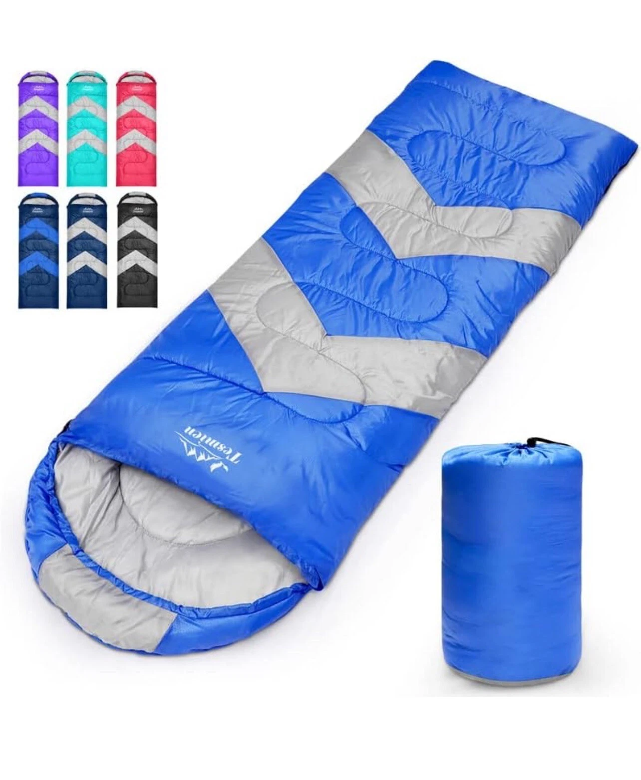 ✅Sleeping Bag for Adults & Kids 3-4 Season Warm Weather and Winter - Navy Blue