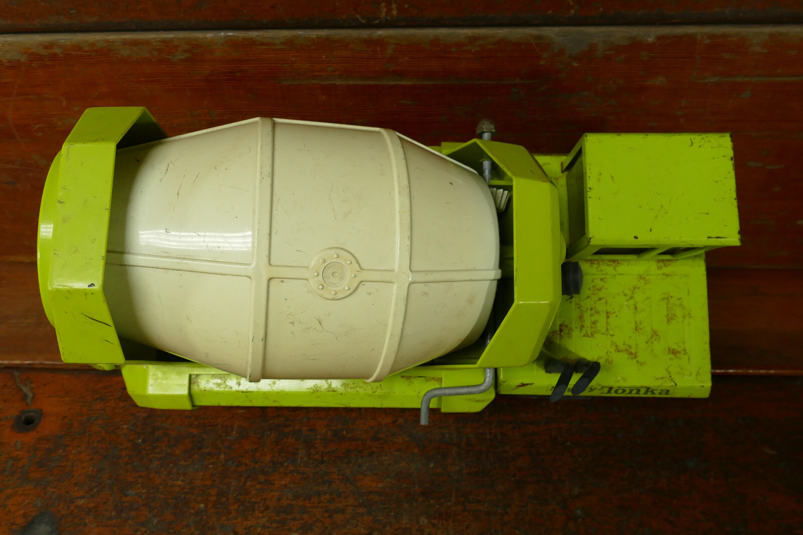Vintage 1970s Mighty Tonka Mixer Cement Truck Lime Green Tandem Axle