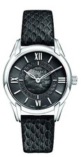 Versace Women's VFF010013 Dafne Steel Black Leather Strap Elaphe Design Watch