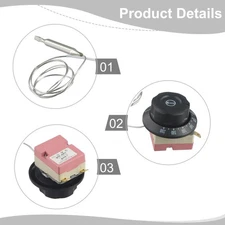 Adjustable Temperature Electric 2 Pin Oven Thermostat Controller Switch 1Pcs θ