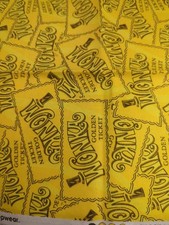 Camelot Fabric's Willy Wonka Golden Ticket Cotton Fabric