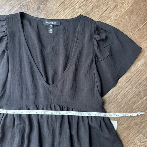 Vestido para mujer Ellen Tracy midi manga acampanada negro - Imagen 6 de 11
