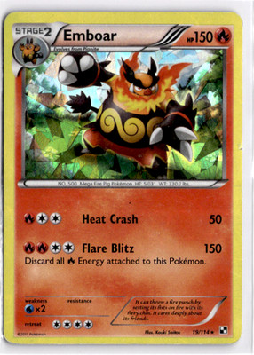 Emboar - 19/114 (Cracked Ice Holo) MP, Deck Exclusives 019/114 - Holo